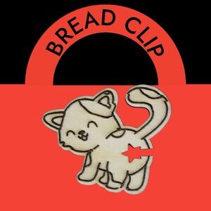 Wooden Kitty Bread Clip - Cute Laser-Cut Bag Clip